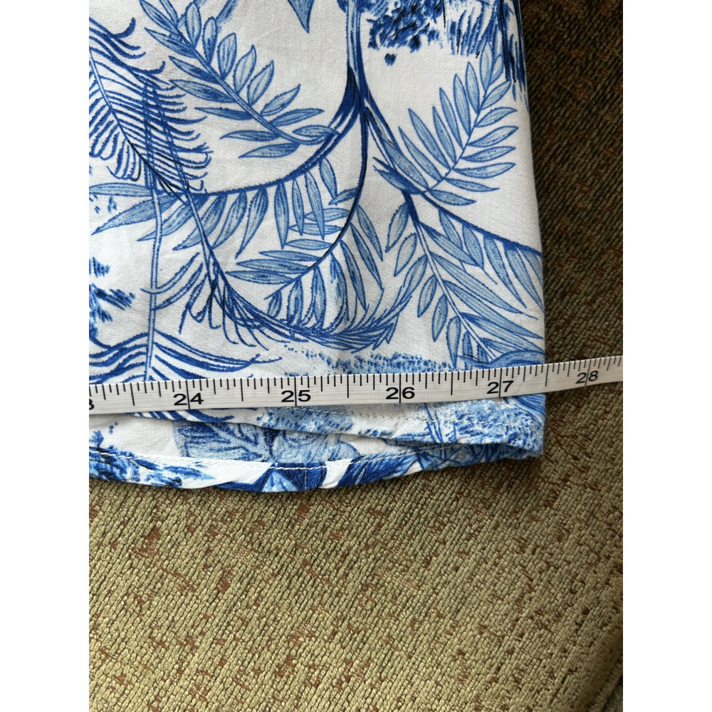 Baltic Born Byron Blue White Tropical Resort Wear Wide Leg Tie Front Jumpsuit XL - Picture 13 of 14